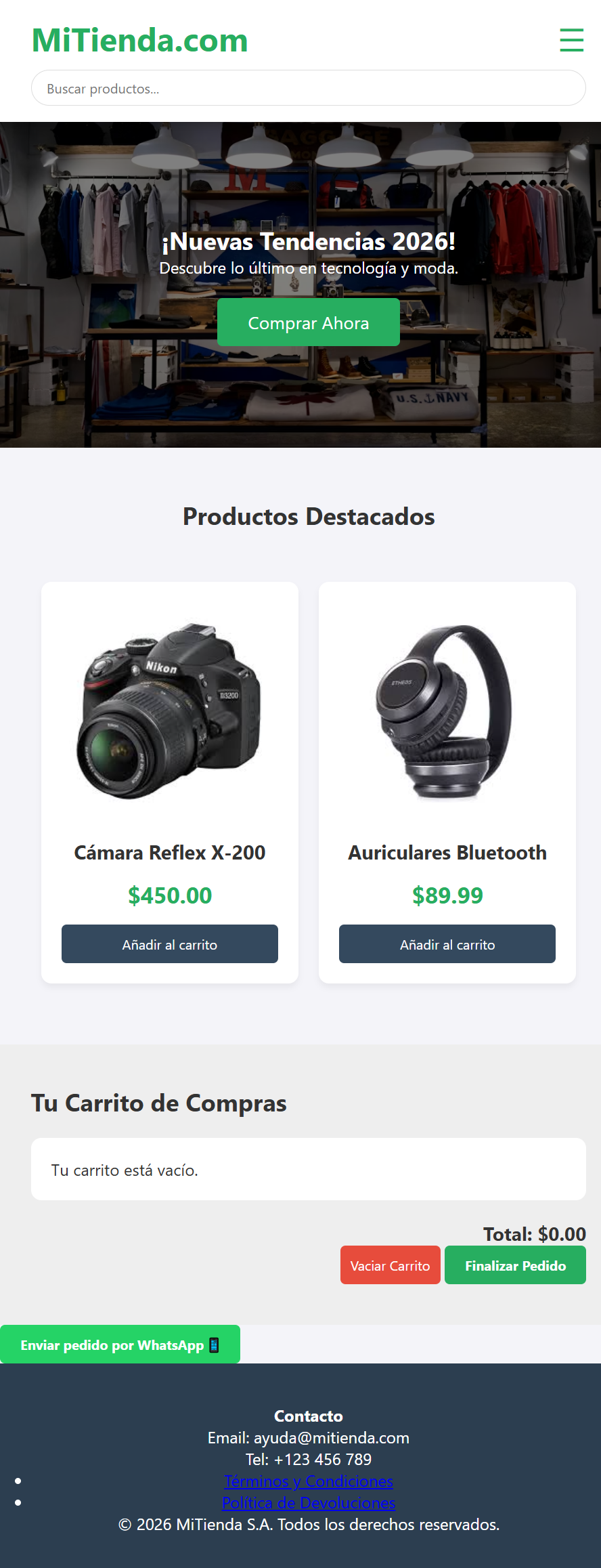 Captura del Proyecto E-Commerce
